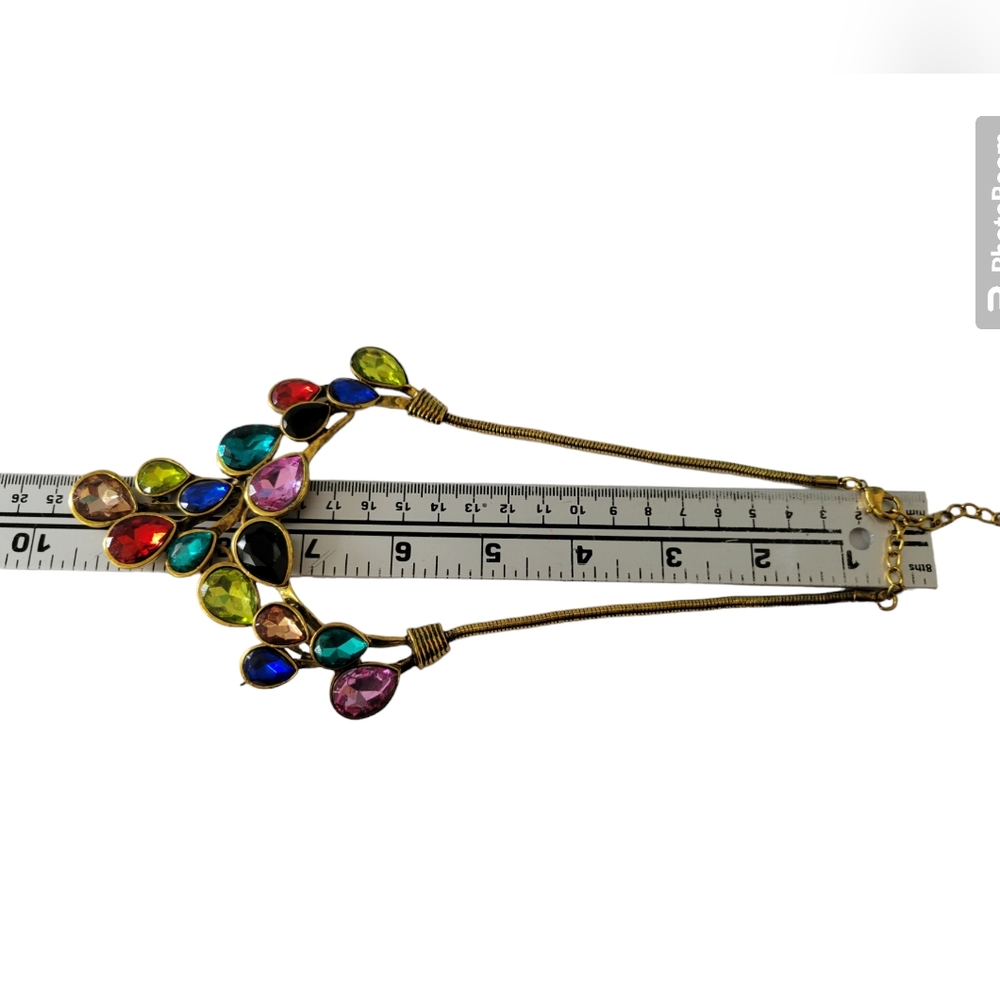 Multicolored Statement Necklace 16" - image 8